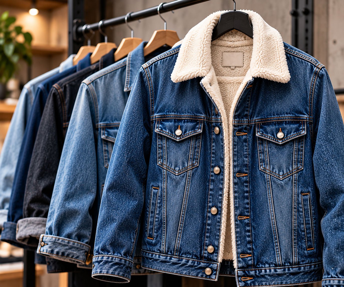 Classic blue denim jacket with chest pockets
